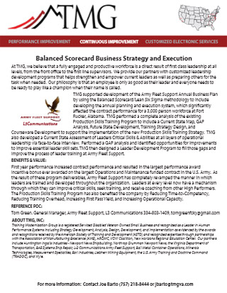 Balanced Scorecard Business Strategy and Execution by TMG, Inc.